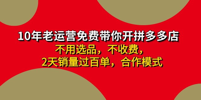 （11576期）拼多多-合作开店日入4000+两天销量过百单，无学费、老运营教操作、小白…-东升网创
