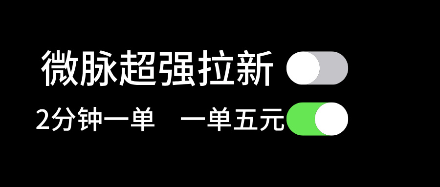 （11580期）微脉超强拉新， 两分钟1单， 一单利润5块，适合小白-东升网创