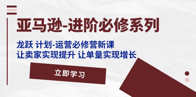 （11623期）亚马逊-进阶必修系列，龙跃 计划-运营必修营新课，让卖家实现提升 让单…-东升网创