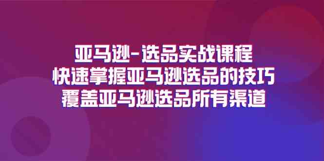 亚马逊选品实战课程，快速掌握亚马逊选品的技巧，覆盖亚马逊选品所有渠道-东升网创
