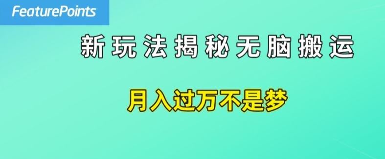 简单操作，每天50美元收入，搬运就是赚钱的秘诀【揭秘】-东升网创
