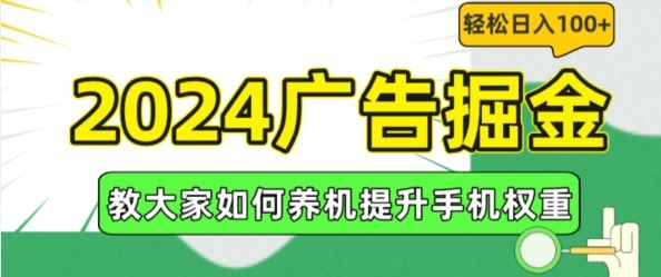 2024广告掘金，教大家如何养机提升手机权重，轻松日入100+【揭秘】-东升网创