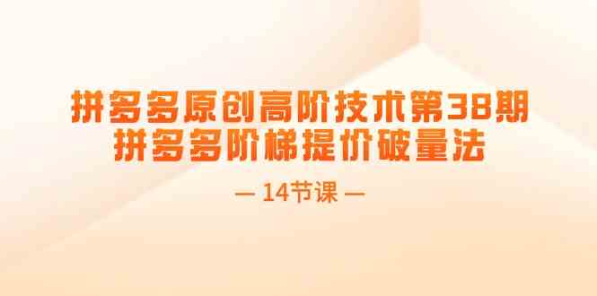 拼多多原创高阶技术第38期，拼多多阶梯提价破量法（14节课）-东升网创