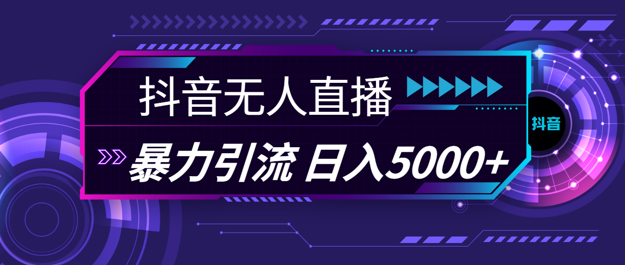 （11709期）抖音无人直播，暴利引流，日入5000+-东升网创