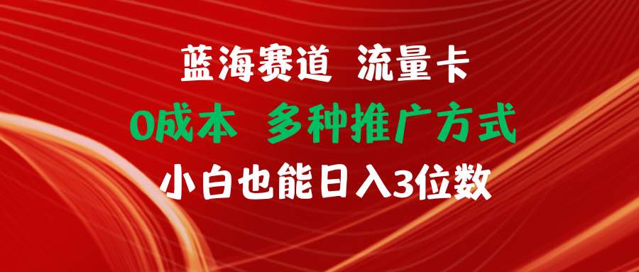 （11768期）蓝海赛道 流量卡 0成本 小白也能日入三位数-东升网创