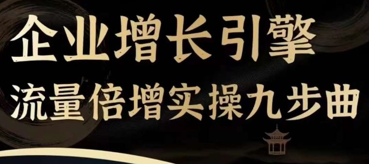 企业增长引擎流量倍增实操九步曲，一套课程帮你找到快速、简单、有效、可复制的获客+变现方式，-东升网创
