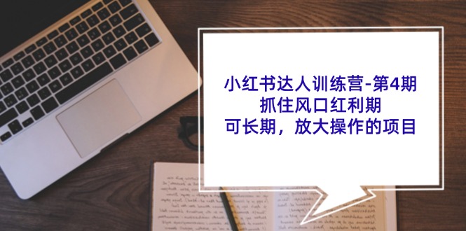 （11837期）小红书达人训练营-第4期：抓住风口红利期，可长期，放大操作的项目-东升网创
