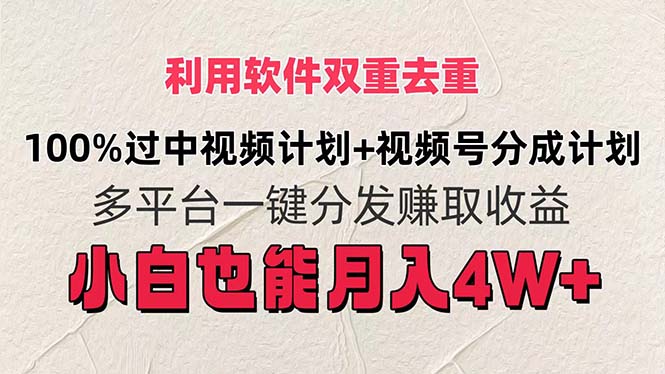 （11862期）利用软件双重去重，100%过中视频+视频号分成计划小白也可以月入4W+-东升网创