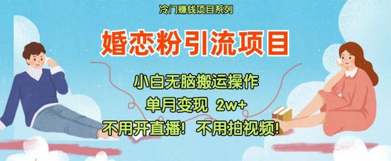 小红书婚恋粉引流，不用开直播，不用拍视频，不用做交付【揭秘】-东升网创