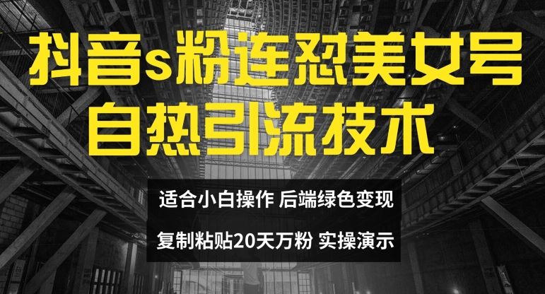 抖音s粉连怼美女号自热引流技术复制粘贴，20天万粉账号，无需实名制，矩阵操作【揭秘】-东升网创