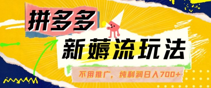 拼多多最新薅流玩法，无需开车推广，纯靠自然流吃饭-单纯赚50+利润，日入700+【揭秘】-东升网创