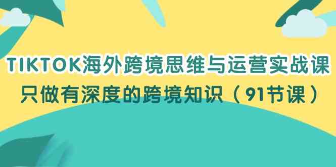 TIKTOK海外跨境思维与运营实战课，只做有深度的跨境知识（91节课）-东升网创