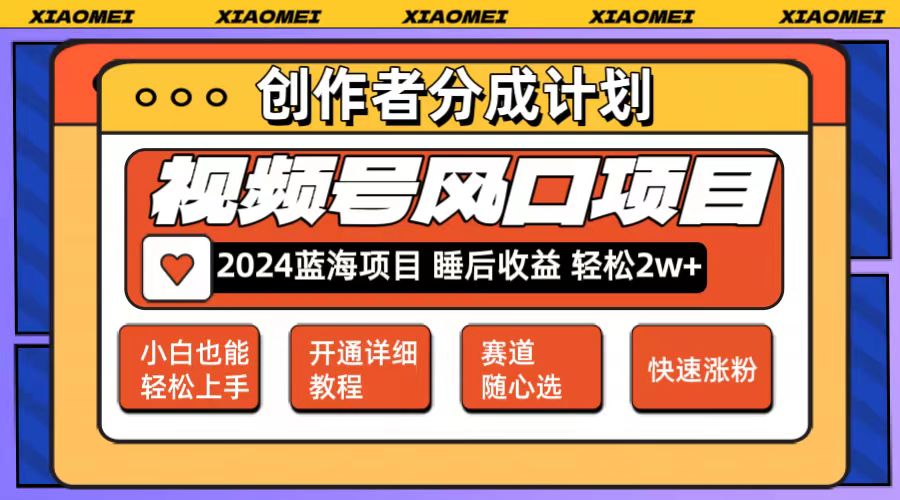 （12084期）微信视频号大风口项目 轻松月入2w+ 多赛道选择，可矩阵，玩法简单轻松上手-东升网创