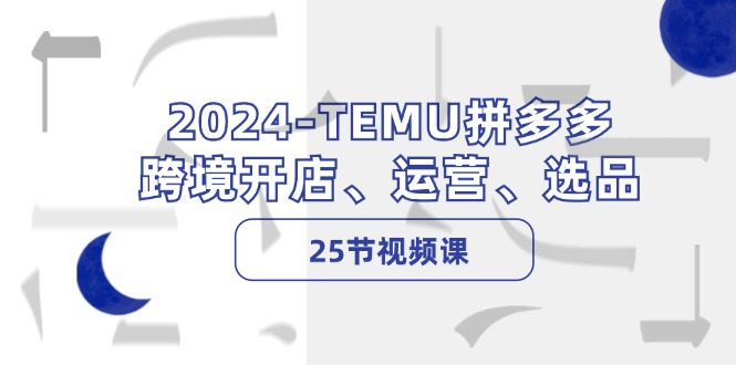 （12106期）2024-TEMU拼多多·跨境开店、运营、选品（25节视频课）-东升网创