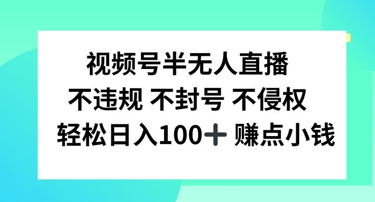 视频号半无人直播，不违规不封号，轻松日入100+【揭秘】-东升网创