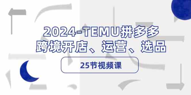 2024TEMU拼多多跨境开店、运营、选品（25节视频课）-东升网创