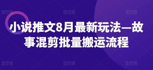小说推文8月最新玩法—故事混剪批量搬运流程-东升网创