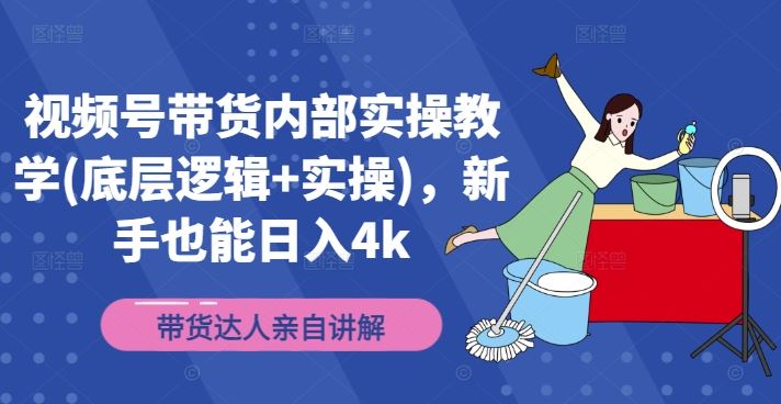 视频号带货内部实操教学(底层逻辑+实操)，新手也能日入4k-东升网创