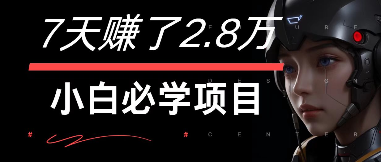 7天赚了2.8万！每单利润最少500+，轻松月入7万+小白有手就行-东升网创