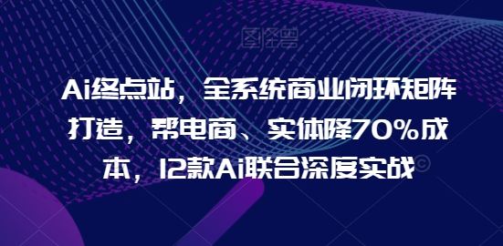 Ai终点站，全系统商业闭环矩阵打造，帮电商、实体降70%成本，12款Ai联合深度实战【0906更新】-东升网创