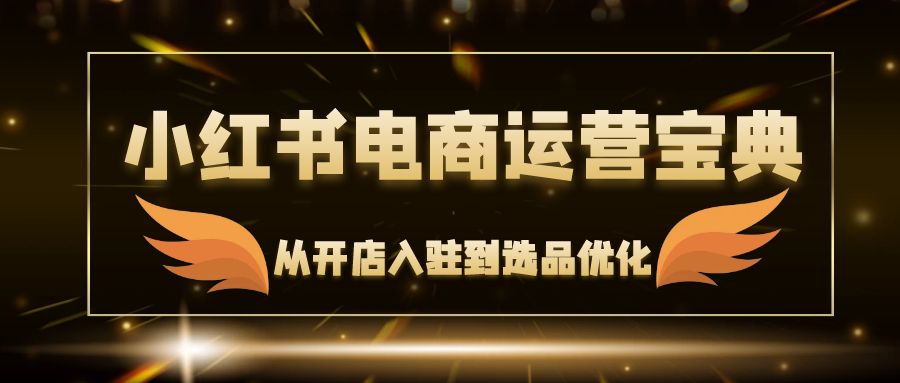（12497期）小红书电商运营宝典：从开店入驻到选品优化，一站式解决你的电商难题-东升网创