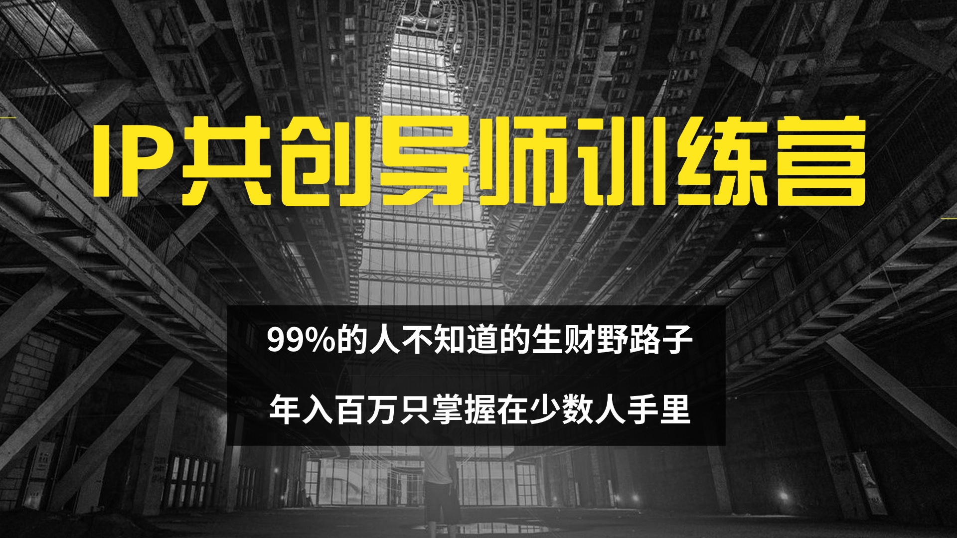 （12504期）IP共创导师训练营 99%的人不知道的生财野路子 只掌握在少数人手里-东升网创