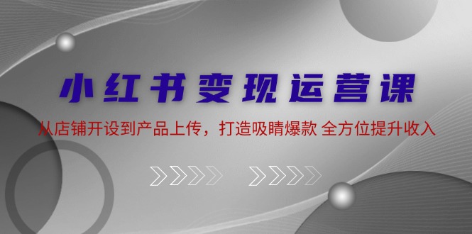 （12520期）小红书变现运营课：从店铺开设到产品上传，打造吸睛爆款 全方位提升收入-东升网创