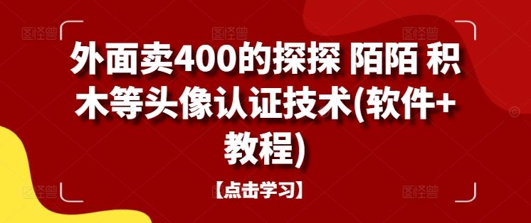 外面卖400的探探 陌陌 积木等头像认证技术(软件+教程)-东升网创