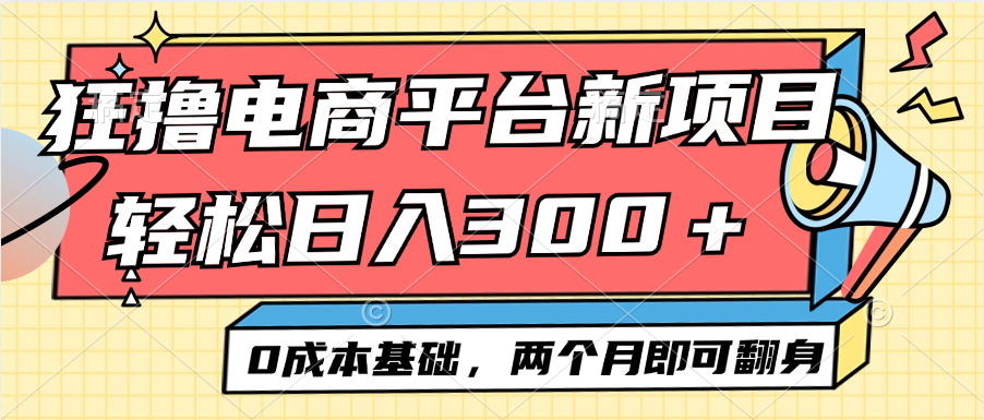 （12685期）电商平台新赛道变现项目小白轻松日入300＋0成本基础两个月即可翻身-东升网创