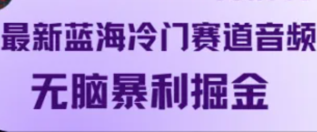 最新蓝海冷门赛道音频，无脑暴利掘金-东升网创