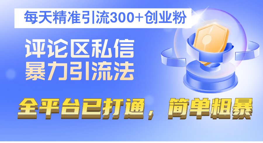 （12714期）评论区私信暴力引流法，每天精准引流300+创业粉，全平台已打通，简单粗暴-东升网创