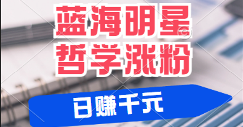 揭秘蓝海赛道明星哲学：小白逆袭日赚千元，平台分成秘籍，轻松涨粉成网红-东升网创