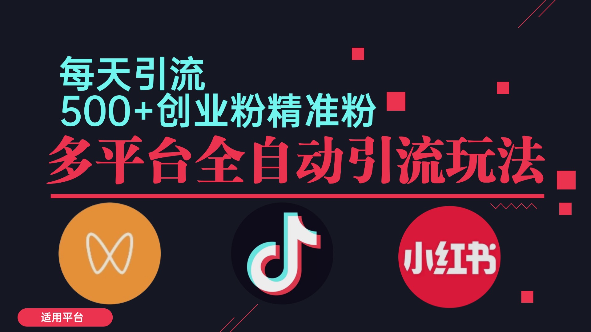 （12765期）小红书抖音视频号截流自热全平台引流打法，全自动引流【日引2000+精准…-东升网创