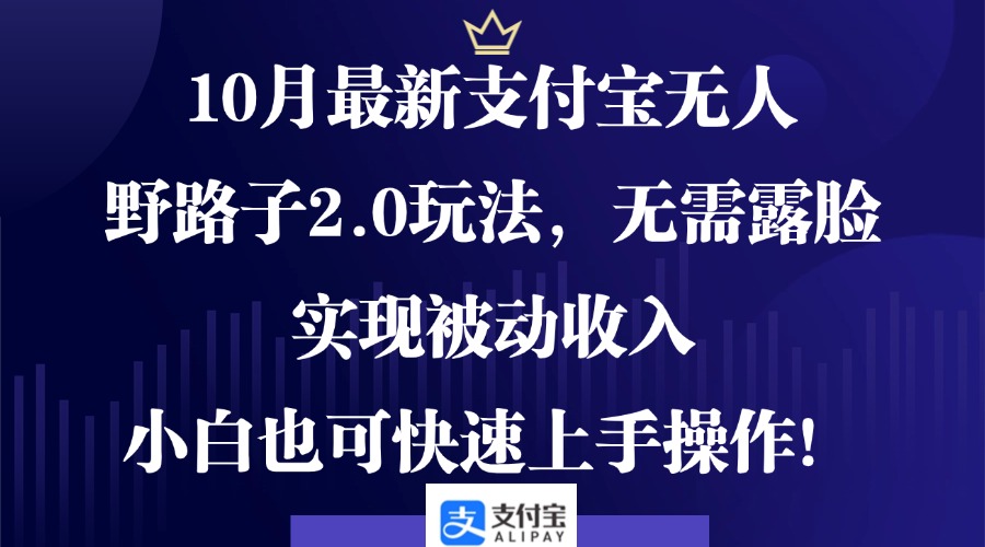 （12824期）10月最新支付宝无人野路子2.0玩法，无需露脸，实现被动收入，小白也可…-东升网创