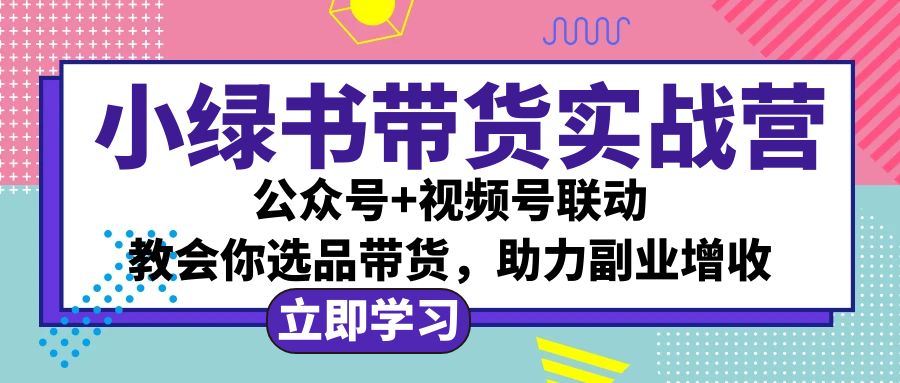 （12848期）小绿书AI带货实战营：公众号+视频号联动，教会你选品带货，助力副业增收-东升网创