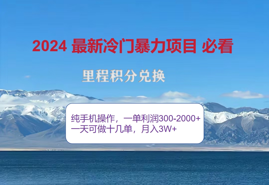 （12856期）2024惊爆冷门暴利！出行高峰来袭，里程积分，高爆发期，一单300+—2000…-东升网创