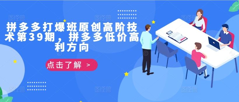 拼多多打爆班原创高阶技术第39期，拼多多低价高利方向-东升网创