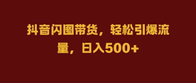 抖音闪图带货，轻松引爆流量，日入几张【揭秘】-东升网创
