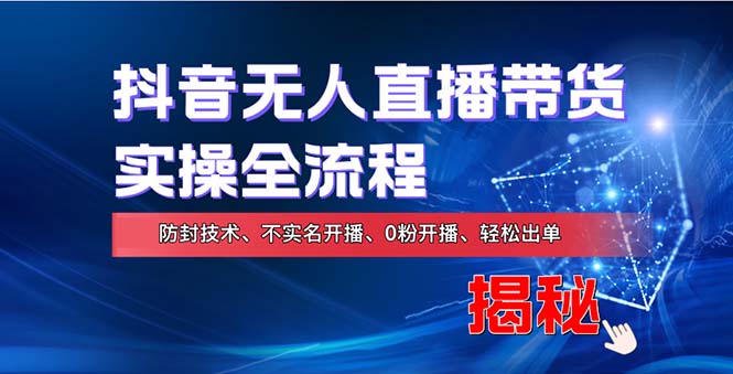 （13001期）在线赚钱新途径：如何用抖音无人直播实现财务自由，全套实操流程，含…-东升网创