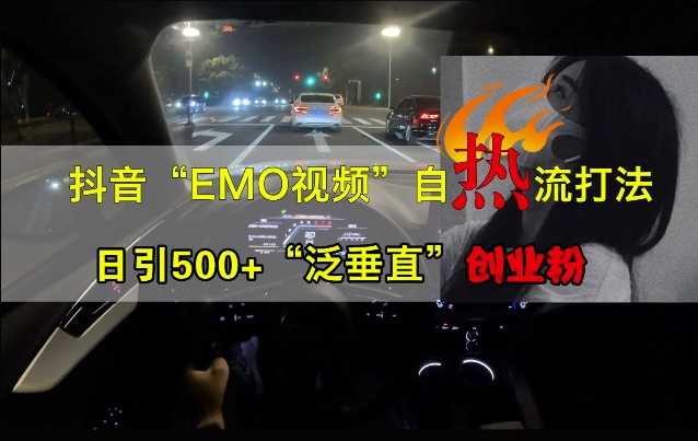 抖音EMO视频自热打法，日引500+“泛垂直”创业粉-东升网创