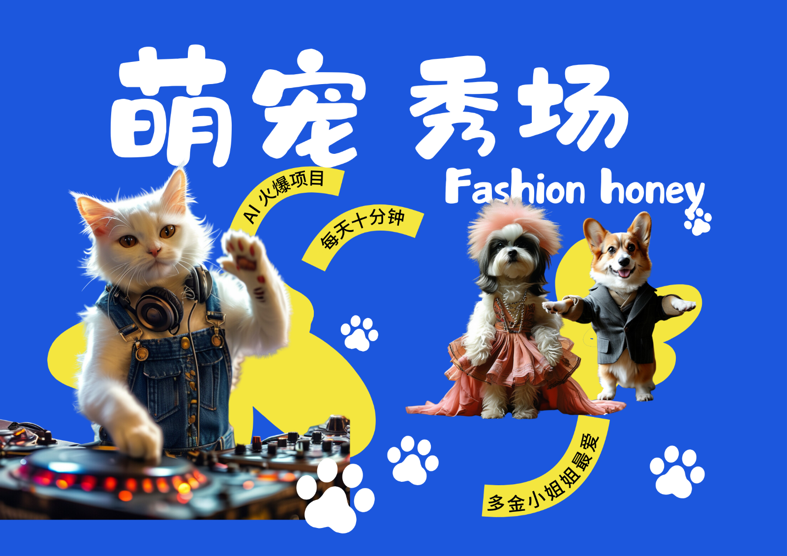 酷飒动物跳舞走秀  时尚喵FASHION汪 多金小姐姐最爱的 轻松月入破W-东升网创