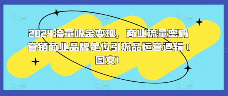 2024流量吸金变现，商业流量密码营销商业品牌定位引流品运营逻辑(图文)-东升网创