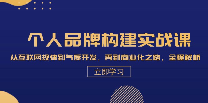 个人品牌构建实战课：从互联网规律到气质开发，再到商业化之路，全程解析-东升网创