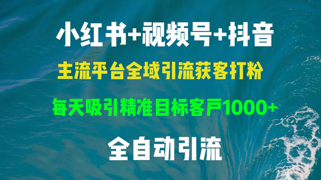 （13104期）小红书，视频号，抖音主流平台全域引流获客打粉，每天吸引精准目标客户…-东升网创