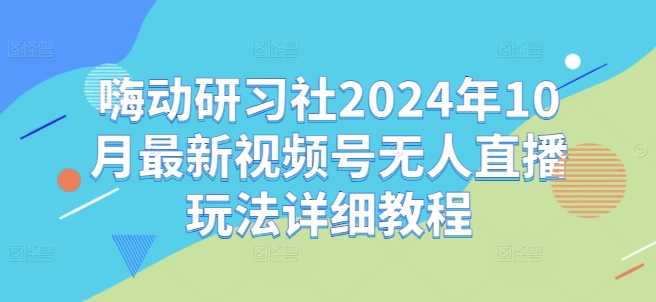 嗨动研习社2024年10月最新视频号无人直播玩法详细教程-东升网创