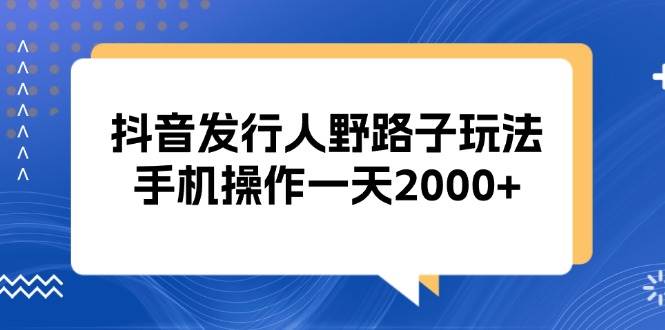 （13220期）抖音发行人野路子玩法，手机操作一天2000+-东升网创