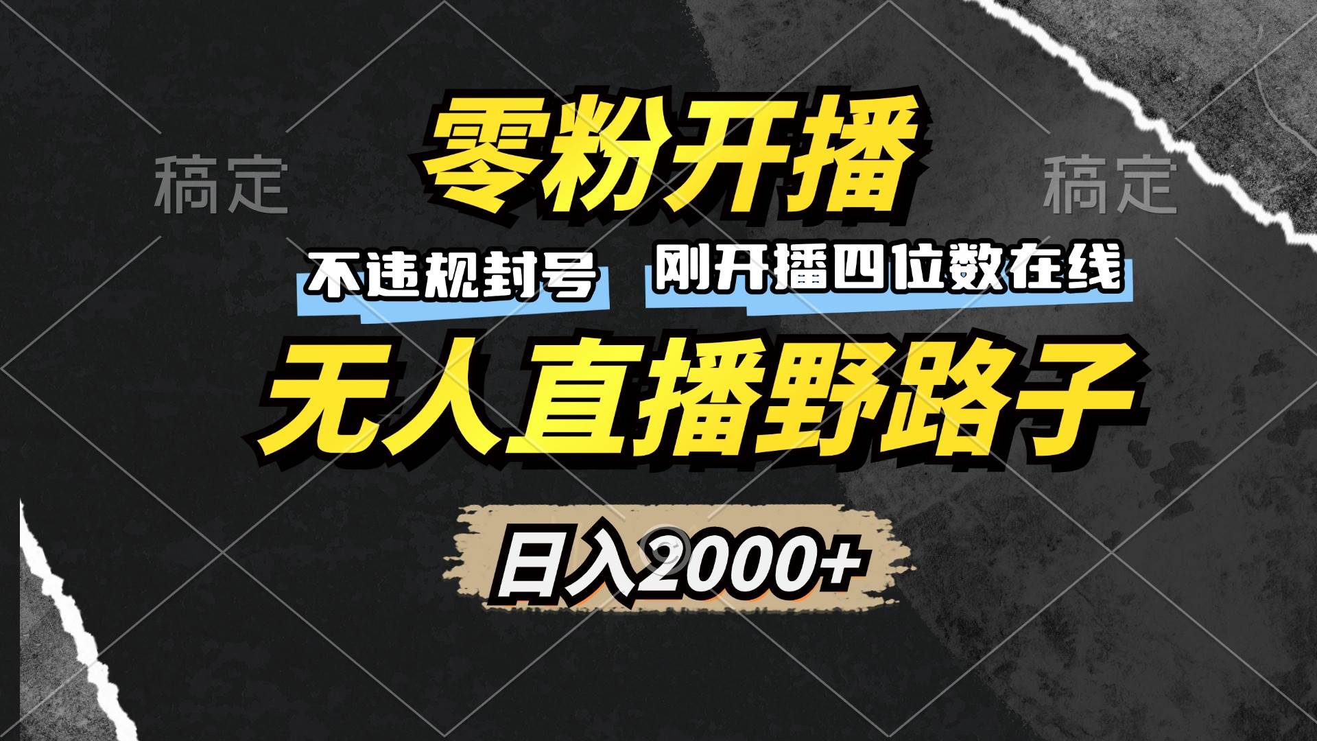 （13292期）零粉开播，无人直播野路子，日入2000+，不违规封号，躺赚收益！-东升网创