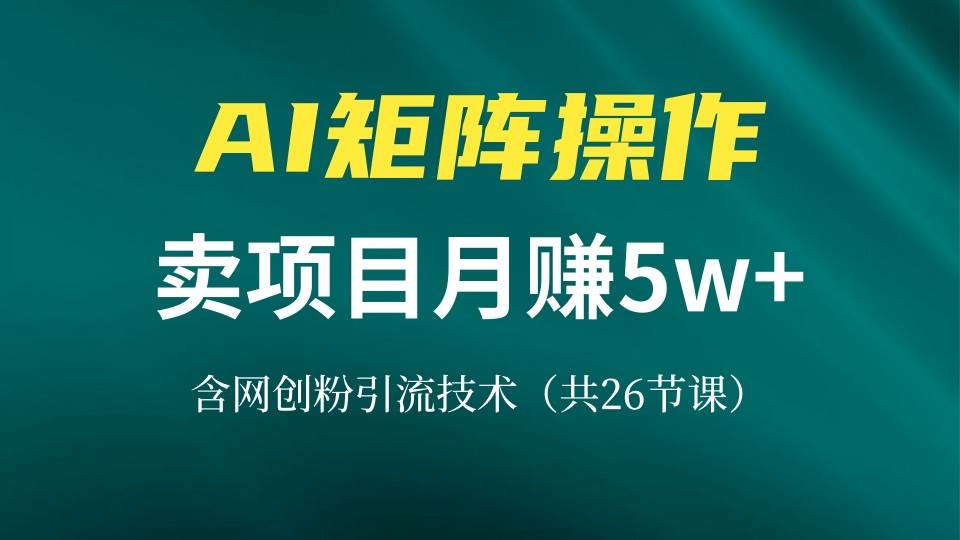 （13335期）网创IP打造课，借助AI卖项目月赚5万+，含引流技术（共26节课）-东升网创