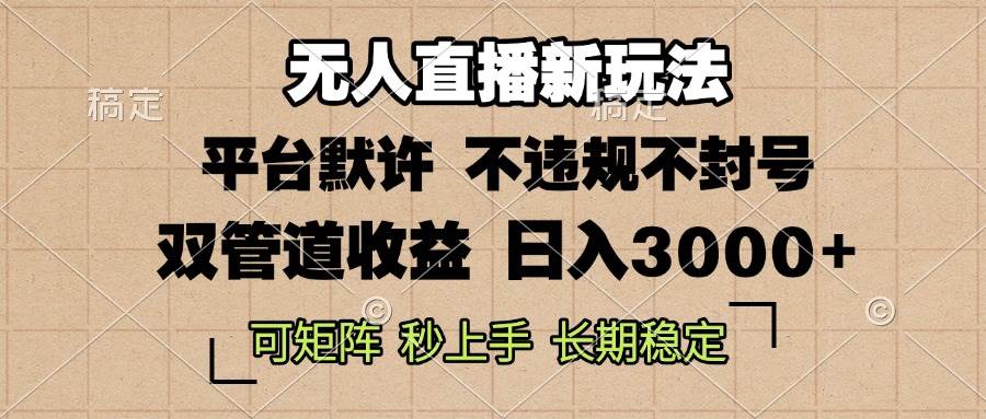 （13374期）0粉开播，无人直播新玩法，轻松日入3000+，不违规不封号，可矩阵，长期…-东升网创