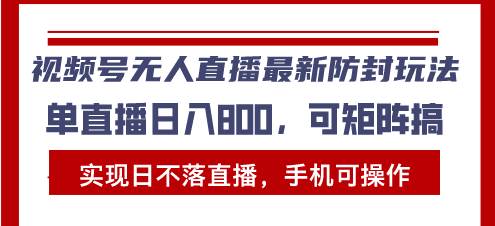 （13377期）视频号无人直播最新防封玩法，实现日不落直播，手机可操作，单直播日入…-东升网创